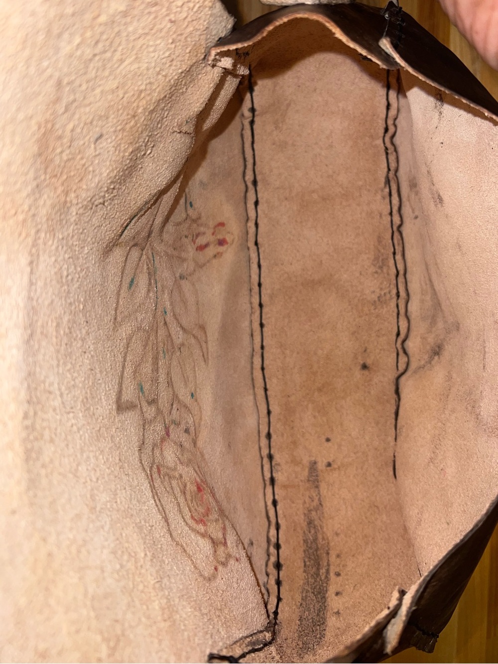 ๐นHand-Tooled Brown Leather Red Rose Saddle Shoulder Bag Western Boho Vintage - Picture 7 of 7
